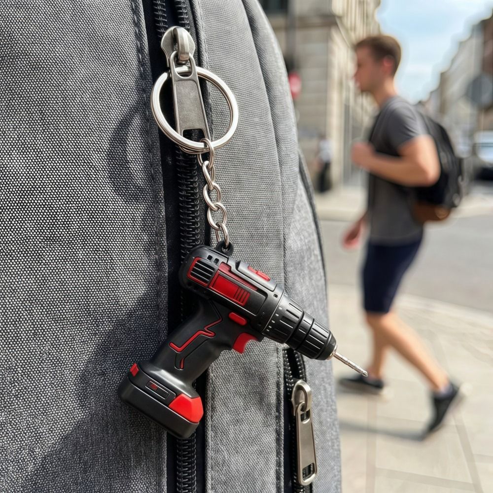 Mini Electric Drill-shaped Key - Heavy Equipment Key Ring 评论和价格