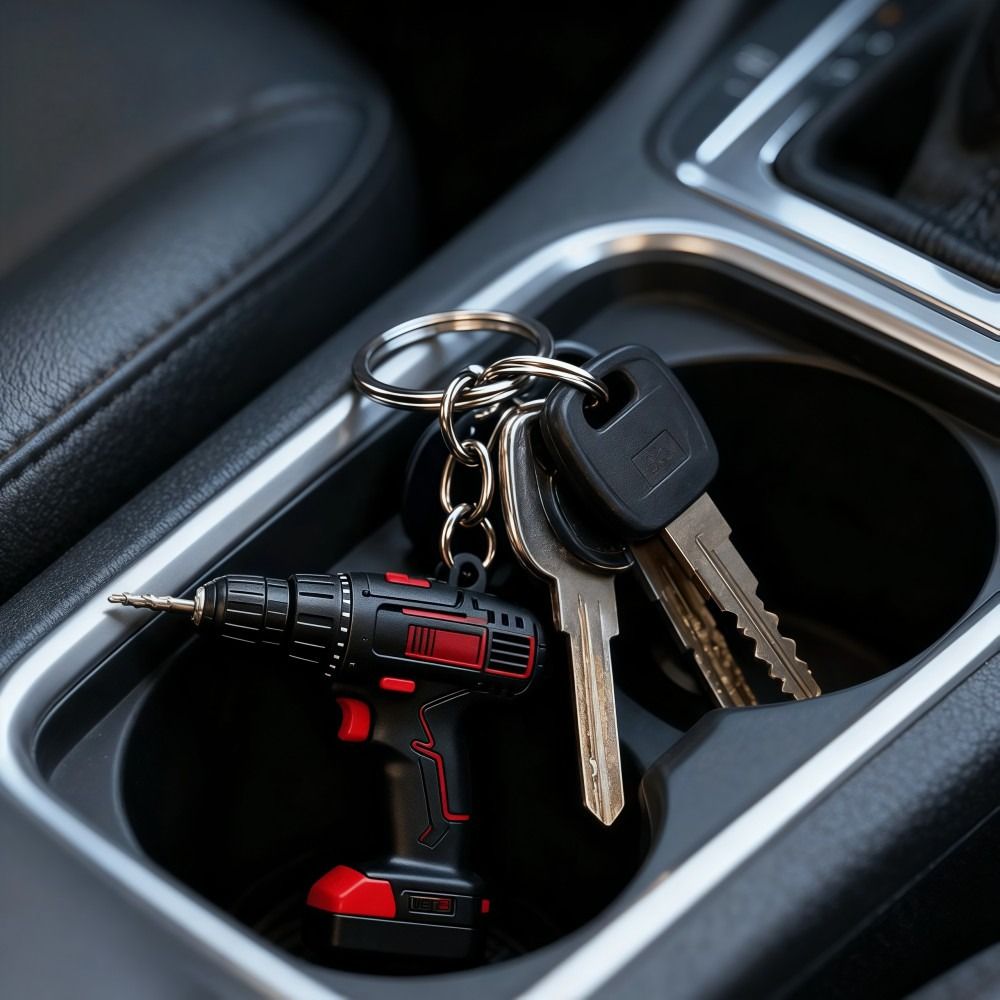 Mini Electric Drill-shaped Key - Heavy Equipment Key Ring 评论和价格