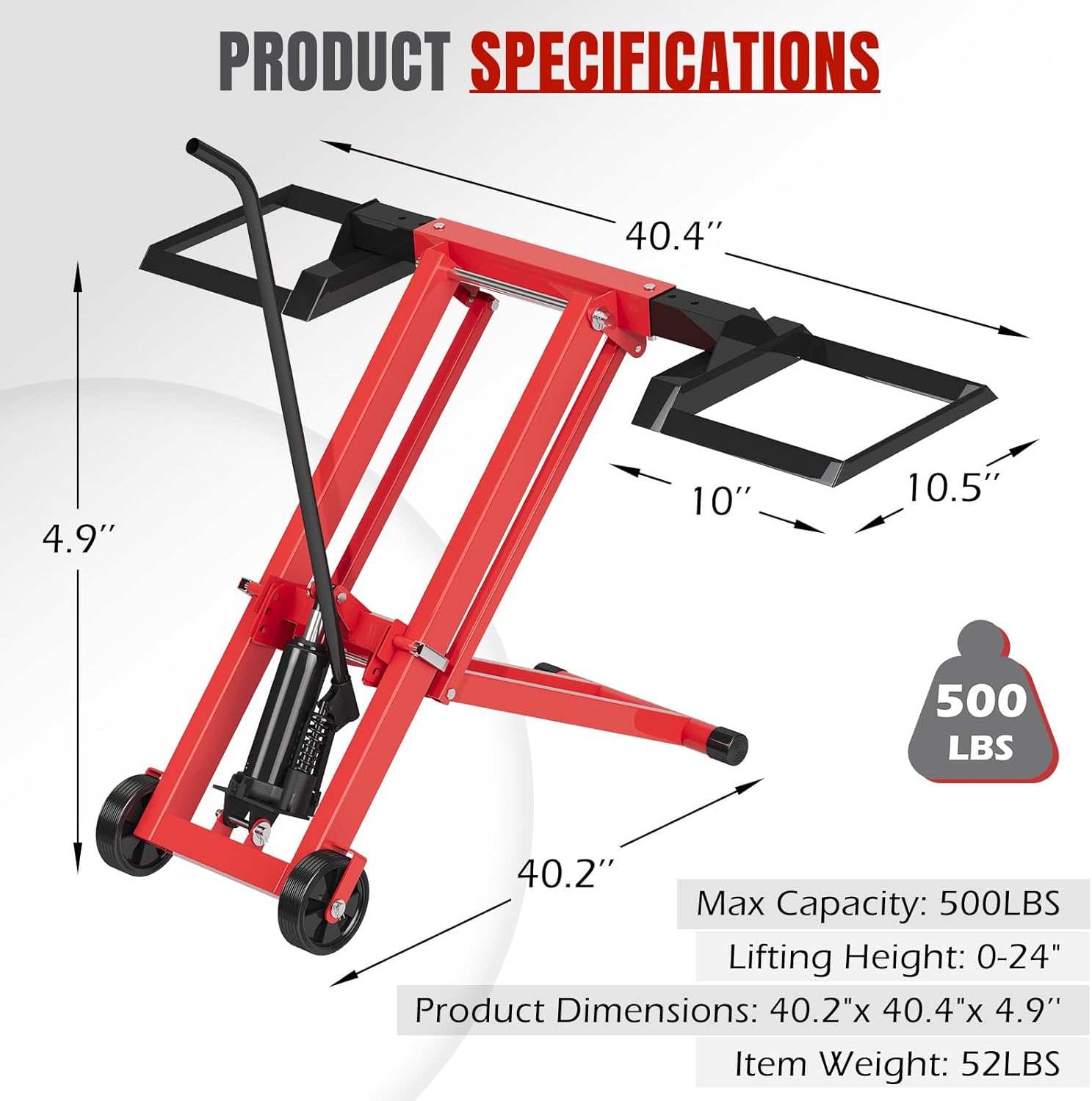 500LB Hydraulic Mower Lift for - Hydraulic Floor Jack 评论和价格