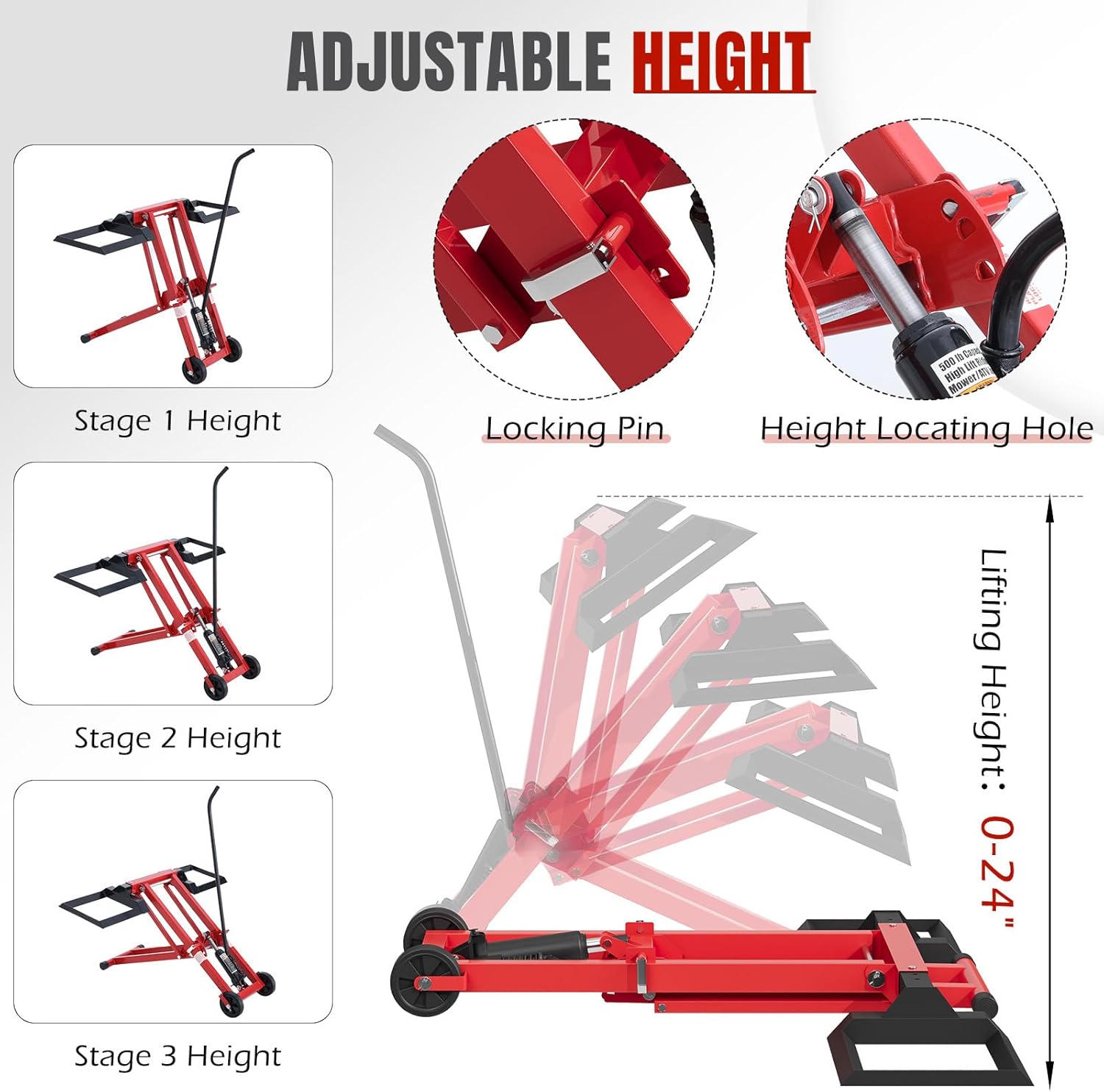 500LB Hydraulic Mower Lift for - Hydraulic Floor Jack 评论和价格